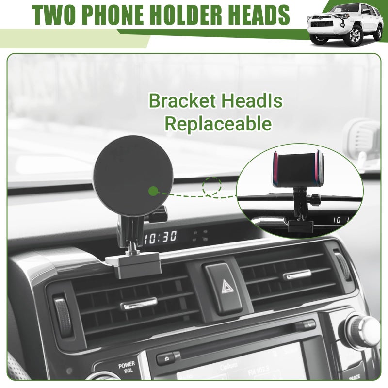 Qyebbk Metal Magnetic Phone Mount Holder for 2010-2024 Toyota 4Runner Strong Magnet Dash Cell Phone Cradles Adjustable Phone Stand Accessories for MagSafe All Smartphone(Classic Version) - Image 5