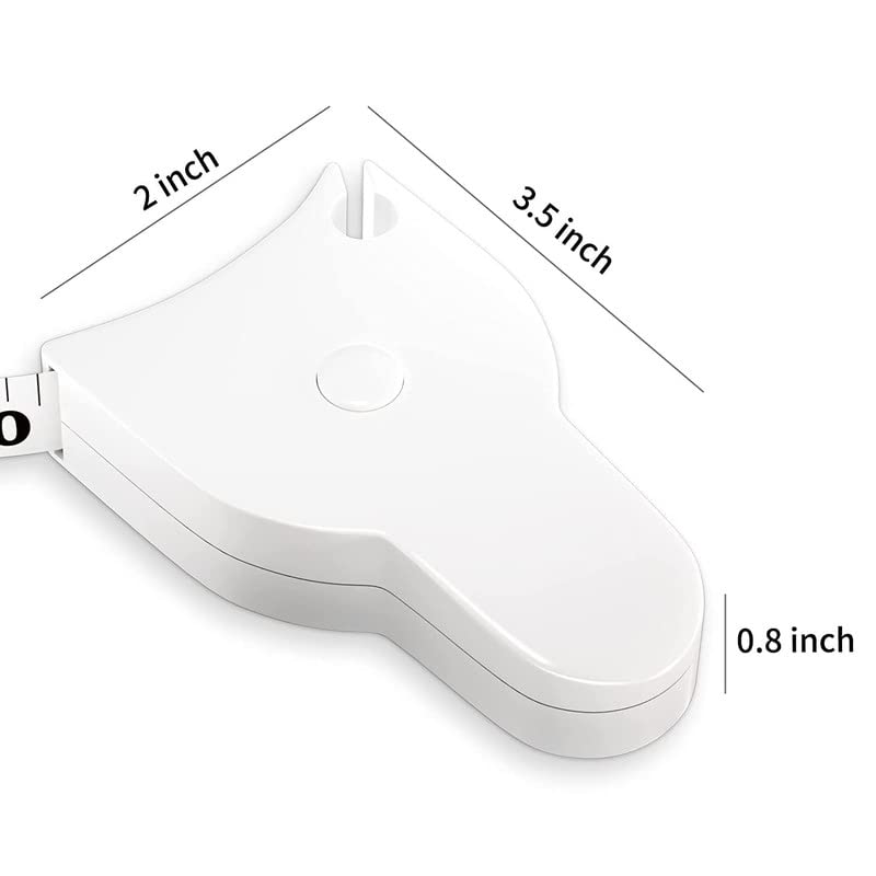 H K J House Body Measuring Tape 60 Inch Weight Loss Retractable Measure Tape with Lock Pin and Push Button for Fitness Tailor Sewing White - Image 2