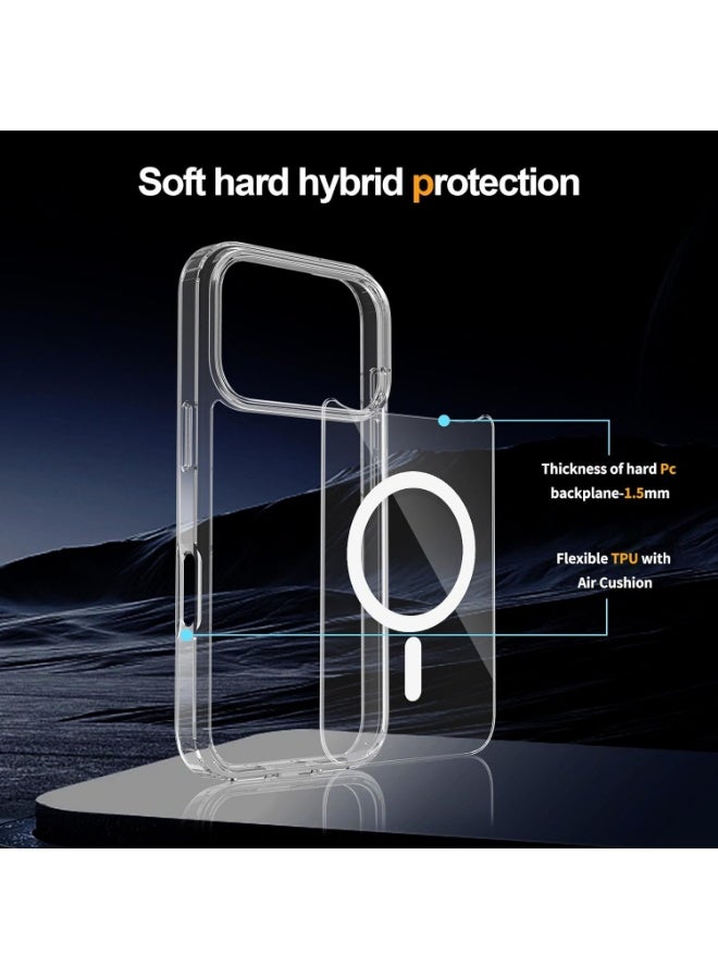 IPhone 17 Pro Max MagSafe Case Cover | Camera Protection | Hard Crystal Clear Back | Shockproof Bumper Case Cover for iPhone 17 Pro Max (Transparent) - Image 4