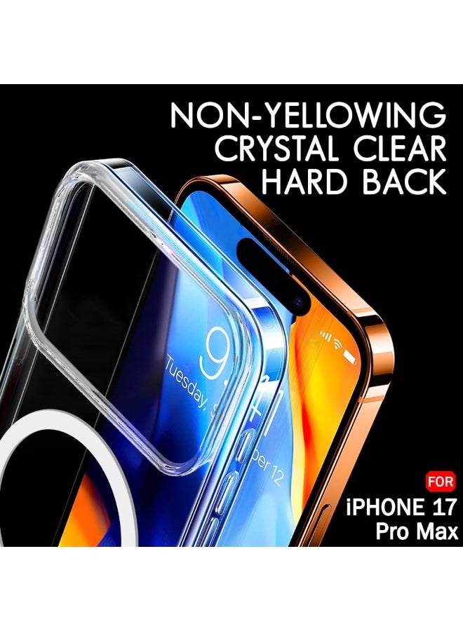 IPhone 17 Pro Max MagSafe Case Cover | Camera Protection | Hard Crystal Clear Back | Shockproof Bumper Case Cover for iPhone 17 Pro Max (Transparent) - Image 3