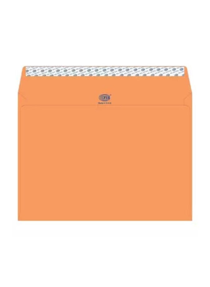 FIS Color Envelopes Peel & Seal, Neon Colors, Pack of 50 Pcs. Orange Color, C4 (229 x 324 mm), 80 GSM