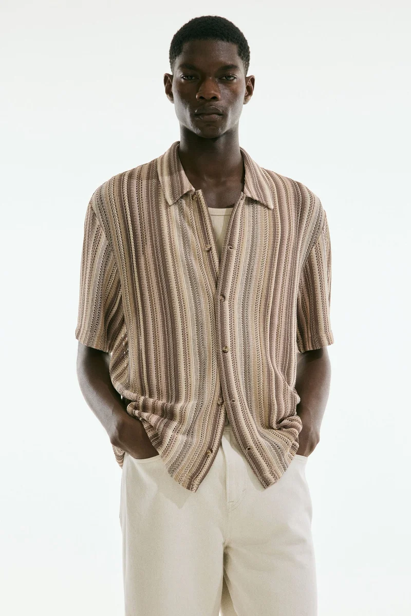 H&M Regular Fit Crochet-look shirt