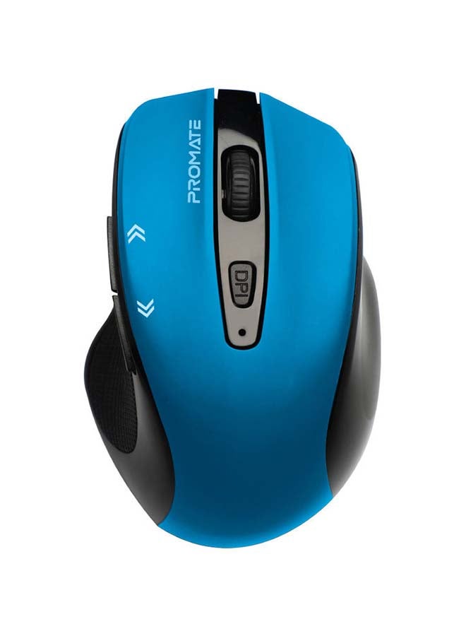 PROMATE 1600DPI Wireless Mouse, Portable 2.4Ghz Precision Tracking EZGrip Ergonomic Mouse with 10m Range, Nano USB Receiver, Adjustable DPI Switch and 6 Programmable Buttons for MacBook, Asus, Hp, Sony Cursor Blue - Image 1