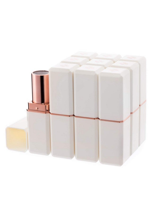 Allwon 10Pcs White Empty Lipstick Tubes Diy Lip Balm Container (Square Tube) - Image 2