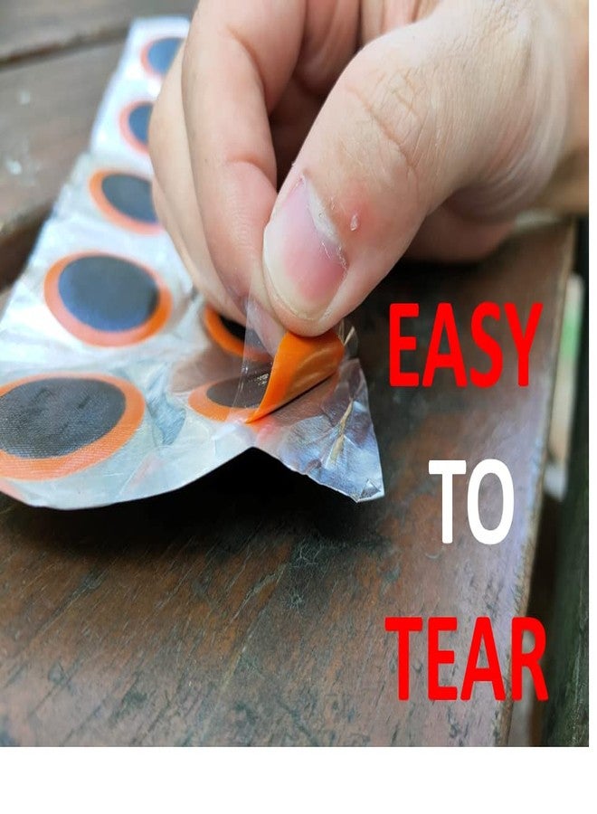 PAX 96 Pcs 25mmØ Bike Inner Tire Tube Patches, Puncture Flat Tire Repair Patch for Bicycle, Motorcycle, Scooter, BMX, ATVs, River Floating, Inflatable Rubber, Trolley, Wheelchairs, Lawn Mower - Image 3