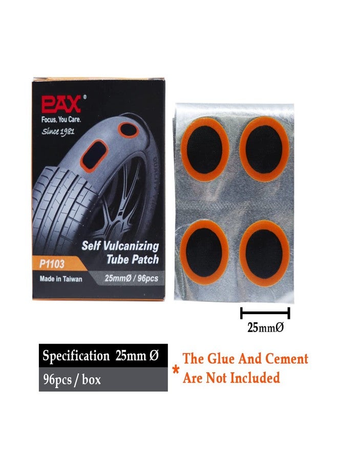 PAX 96 Pcs 25mmØ Bike Inner Tire Tube Patches, Puncture Flat Tire Repair Patch for Bicycle, Motorcycle, Scooter, BMX, ATVs, River Floating, Inflatable Rubber, Trolley, Wheelchairs, Lawn Mower - Image 2