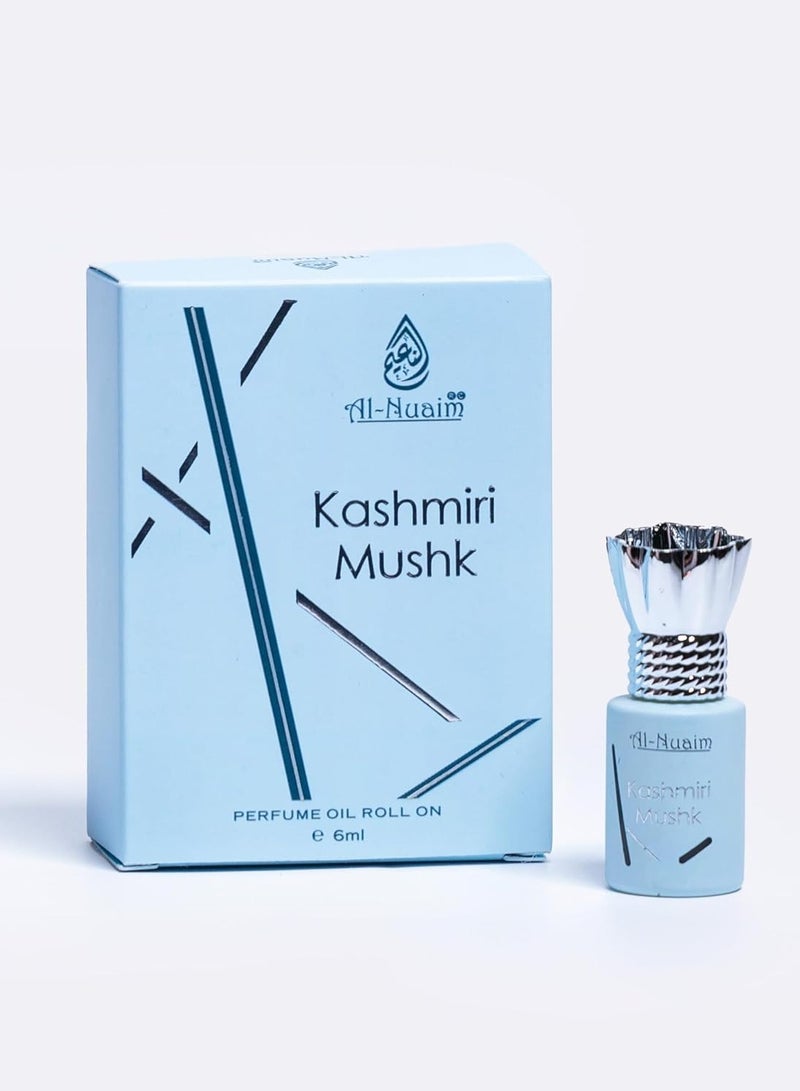 Al Nuaim Al-Nuaim Kashmiri Mushk Attar Roll On Perfume Oil 6ml | Alcohol Free Concentrated Ittar for Men & Women | Long Lasting Premium Oriental Musk Fragrance | Arabic Perfume Oil Pocket Size - Image 1