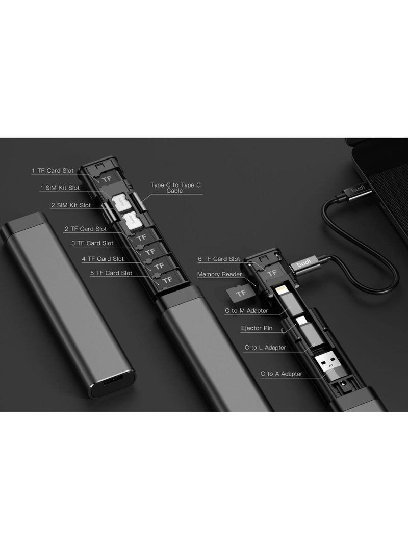 1PC Data Cable Multifunctional Three In One Data Cable Card Reader OTG Adapter Type C External Memory Card Storage Stick