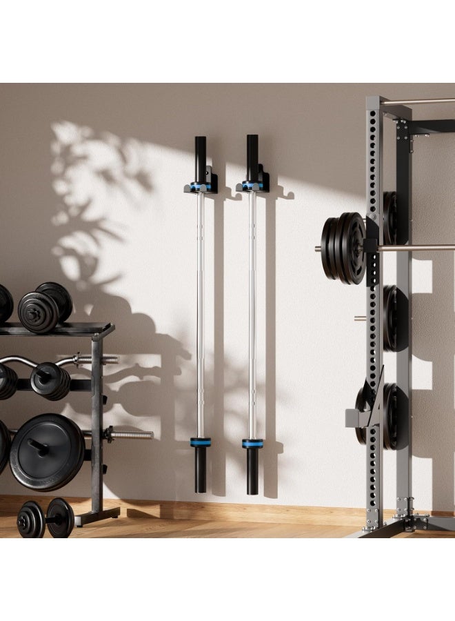 Soofam Wall Holder,Olympic Hanger,Garage Gym Bar Wall Rack,Vertical Barbell Mount Rack,Space Saving Commercial or Home Gym Accessory,Holds Under 33mm Bar Size(Black) - Image 5