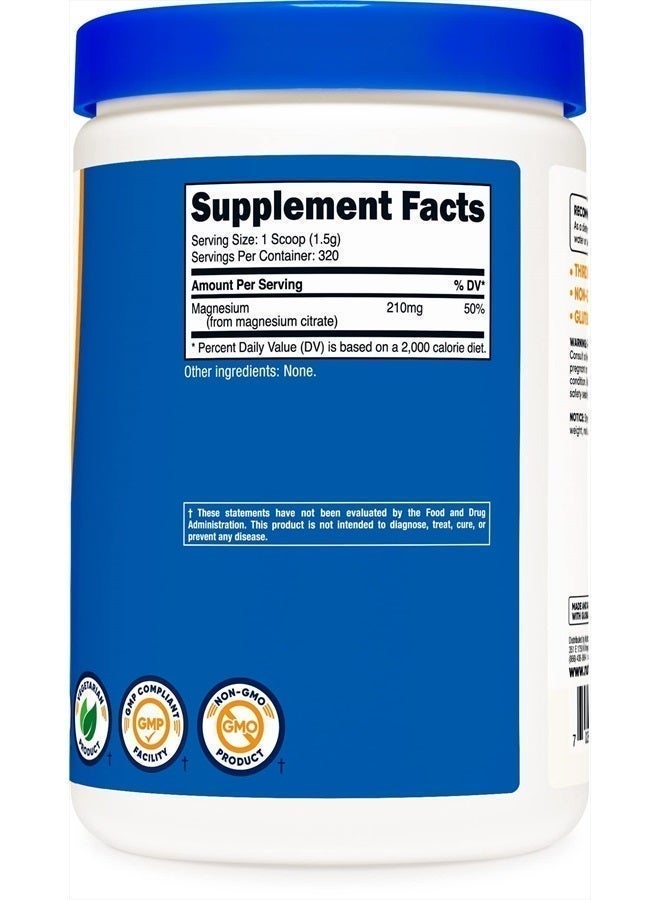 Nutricost مسحوق سترات المغنيسيوم (بدون نكهة، 500 جرام) - Image 3