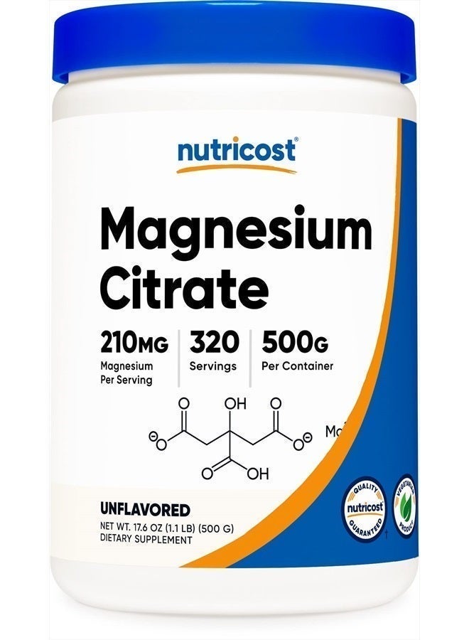 Nutricost مسحوق سترات المغنيسيوم (بدون نكهة، 500 جرام) - Image 2