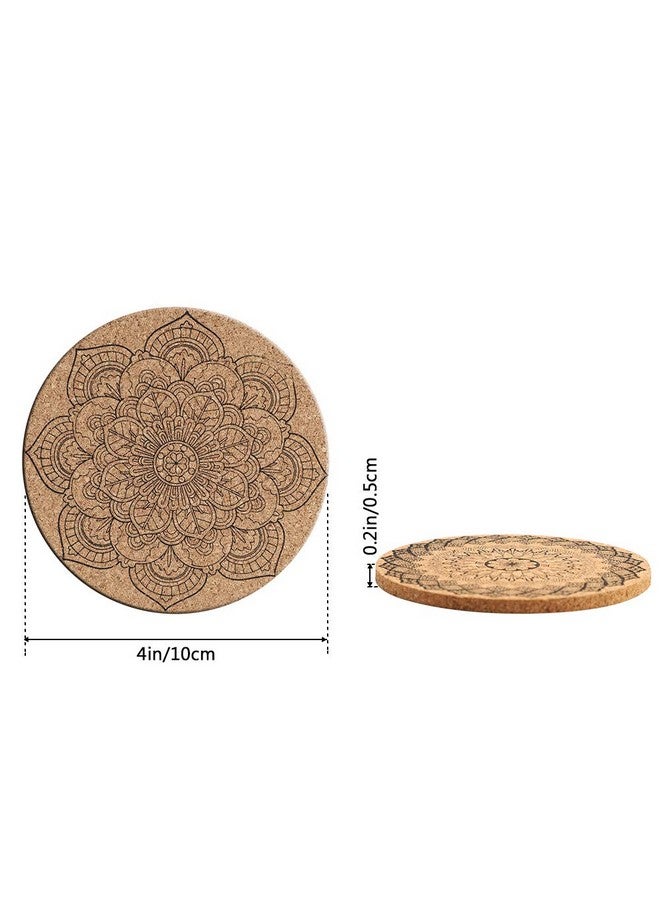 سوليبي قواعد أكواب من الفلين من سوليبي، قابلة لإعادة الاستخدام، مجموعة قواعد أكواب دائرية من الفلين للمنزل والمكتب والبار والمطعم - 4 بوصات (عبوة من 9 قطع) - Image 2