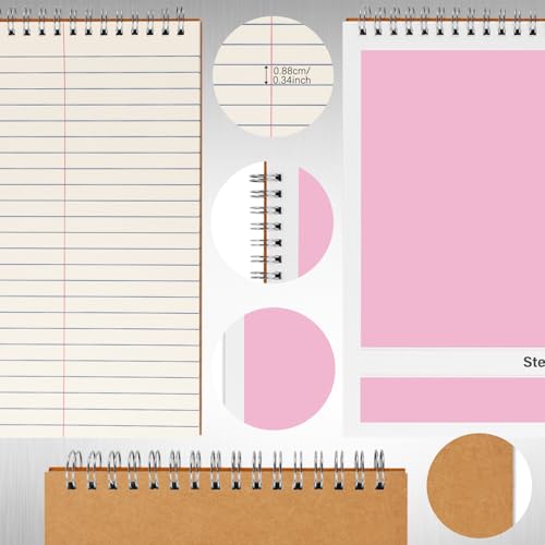 Duxesuk Steno Pads – 6x9 Inches 80 Sheets Steno Notebooks for Writing Notes in School, University, College & Office (2PCS Pink) - Image 2