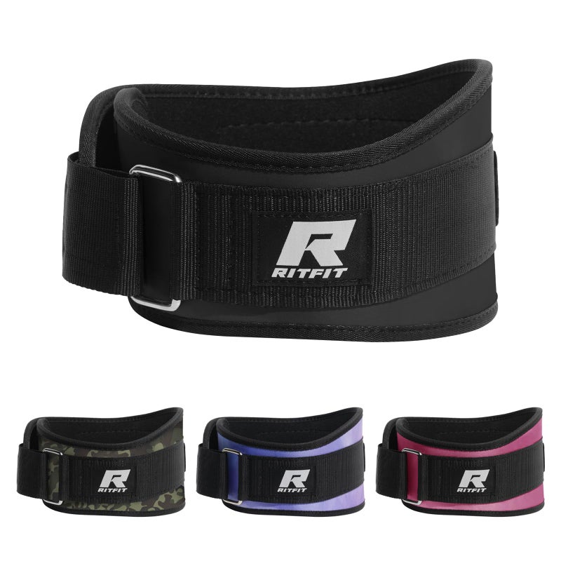 RitFit Weight Lifting Belt - Great for Squats, Lunges, Deadlift, Thrusters - Men and Women - 6 Inch Black/Camouflage - Image 1