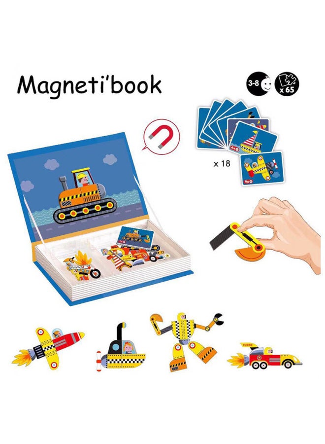 Hot Sale French Little Red Book Dress Baby DIY Assembled Magnetic Book Magnetic Sticker 3D Early Education Puzzle-Color:Gorgeous Princess Dress Up Baby - Image 4