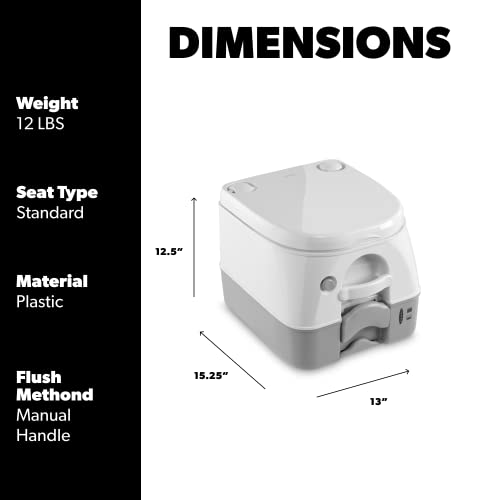 Dometic 1223.0154 301097206 970-Series Portable Toilet - 2.6 Gallon, Gray - Image 3