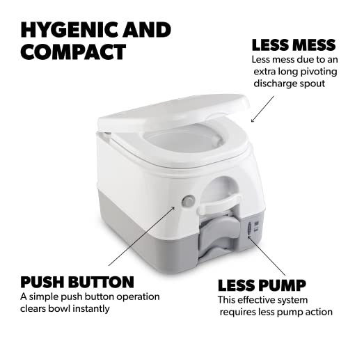 Dometic 1223.0154 301097206 970-Series Portable Toilet - 2.6 Gallon, Gray - Image 2
