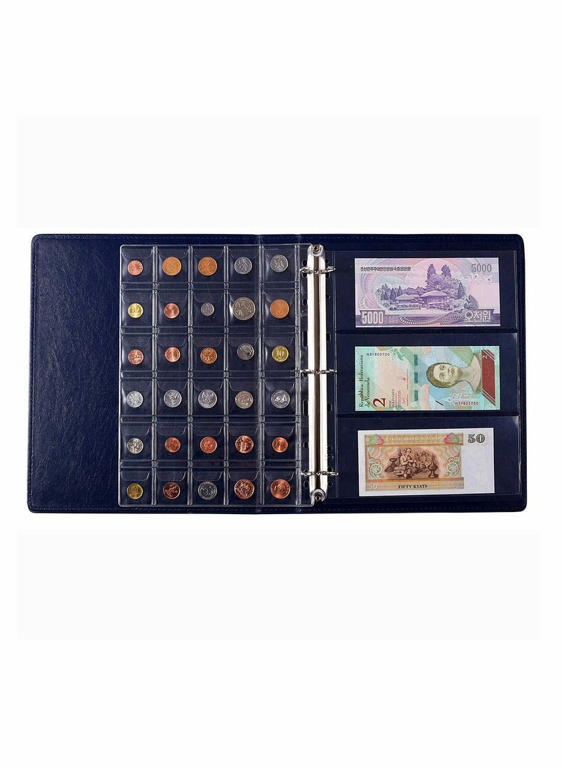 NIBEMINENT Coin Collecting Holder Album Paper Money Currency Leather Pockets Collection Supplies Holders Large Storage Book for Collectors Bill Commemorative - Image 1