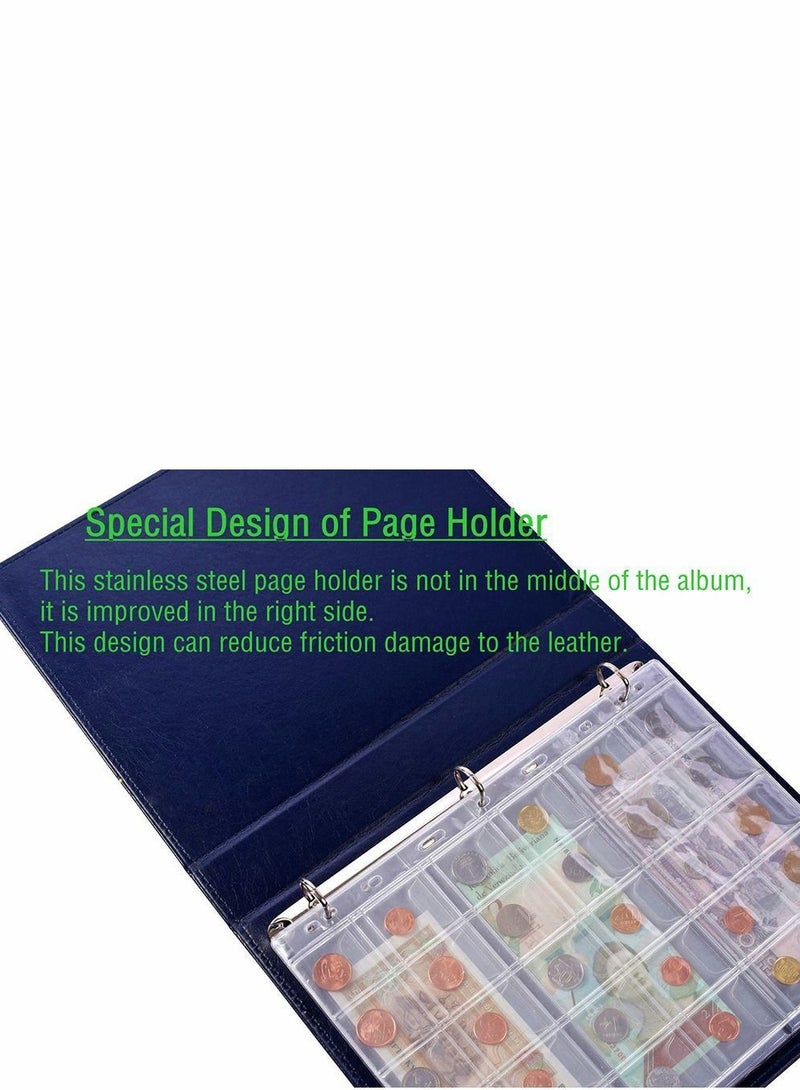 NIBEMINENT Coin Collecting Holder Album Paper Money Currency Leather Pockets Collection Supplies Holders Large Storage Book for Collectors Bill Commemorative - Image 2