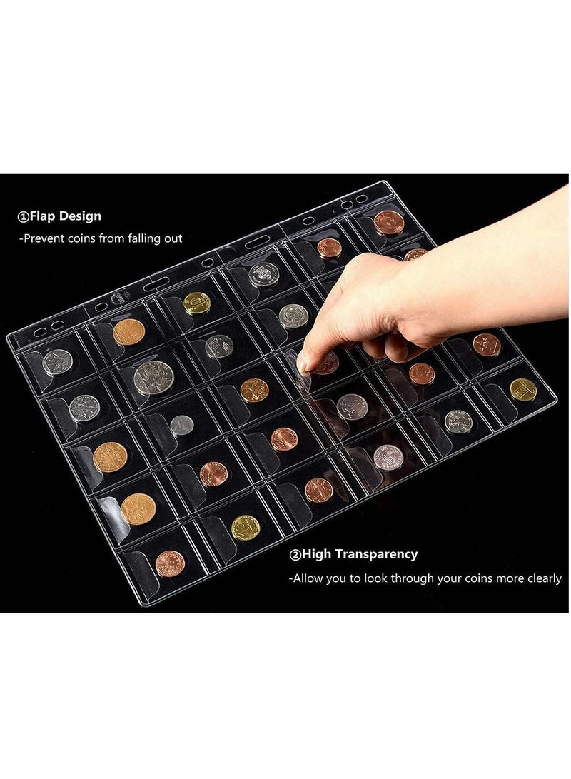 NIBEMINENT Coin Collecting Holder Album Paper Money Currency Leather Pockets Collection Supplies Holders Large Storage Book for Collectors Bill Commemorative - Image 3