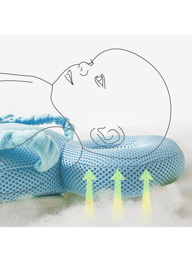 Minime Baby Head Protector Pillow Ear Safety 0-36 Months Blue Cotton | Infant Head Safety Pillow Toddler Ear Protection Crawling Guard Anti Fall Soft Breathable - Image 4