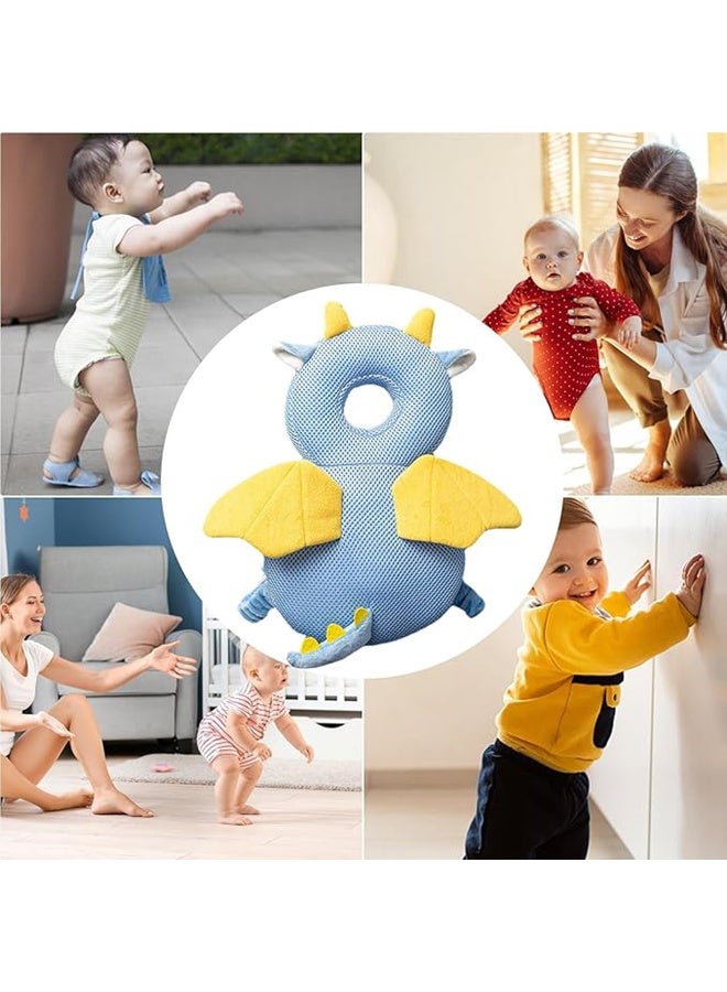 Minime Baby Head Protector Pillow Ear Safety 0-36 Months Blue Cotton | Infant Head Safety Pillow Toddler Ear Protection Crawling Guard Anti Fall Soft Breathable - Image 5