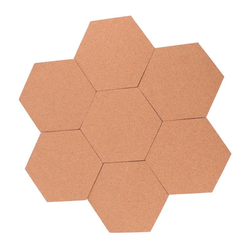 Self Adhesive Hexagon Cork Memo Board Light Brown Bulletin Board Tiles for Home Office Decor - Image 2