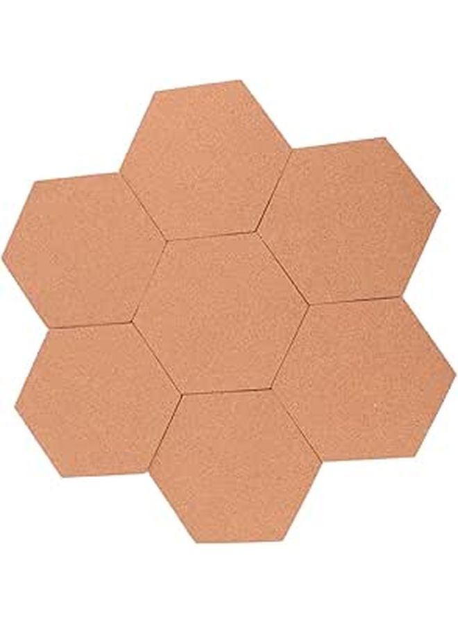 Self Adhesive Hexagon Cork Memo Board Light Brown Bulletin Board Tiles for Home Office Decor - Image 1
