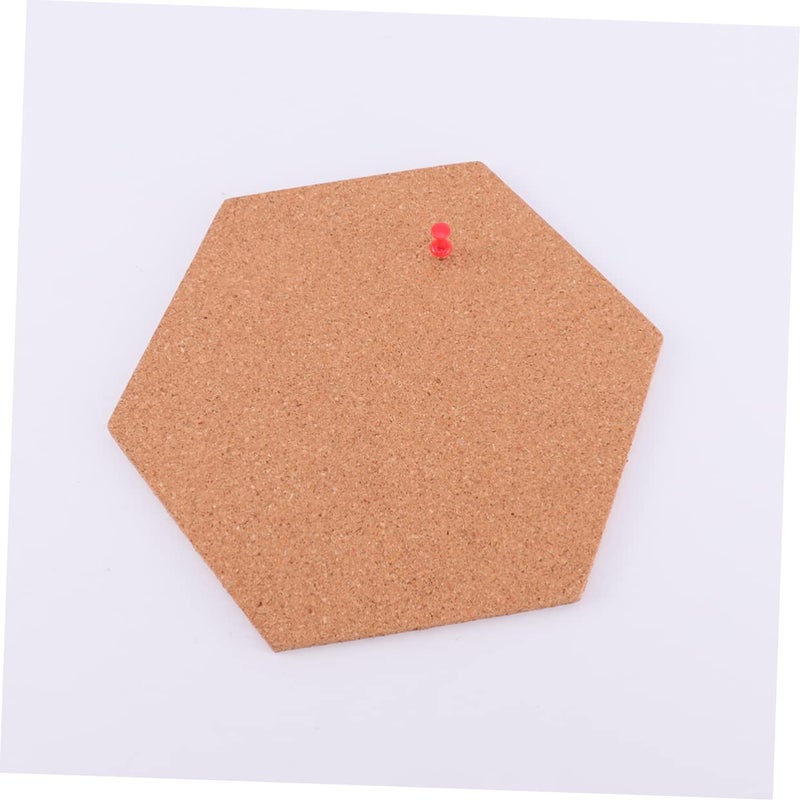 Self Adhesive Hexagon Cork Memo Board Light Brown Bulletin Board Tiles for Home Office Decor - Image 4