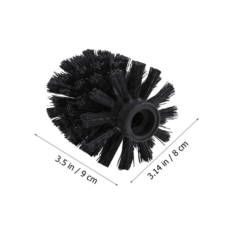 Black Plastic Toilet Brush Replacement Heads 3 Pack Deep Cleaning Bathroom Refill - Image 3