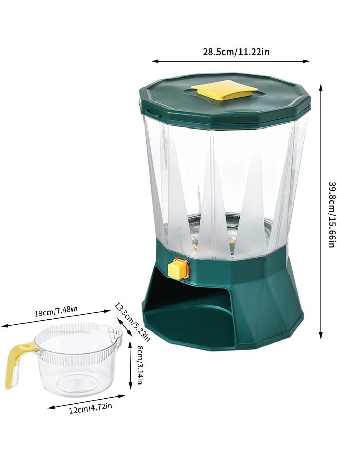 Generic - 4 Grid Rice Dispenser, Cereal Containers Storage Airtight | Easy Press Rotating Rice Container Grain Bucket with Measuring Cup, Large Storage Box for Laundry Scent - Image 1