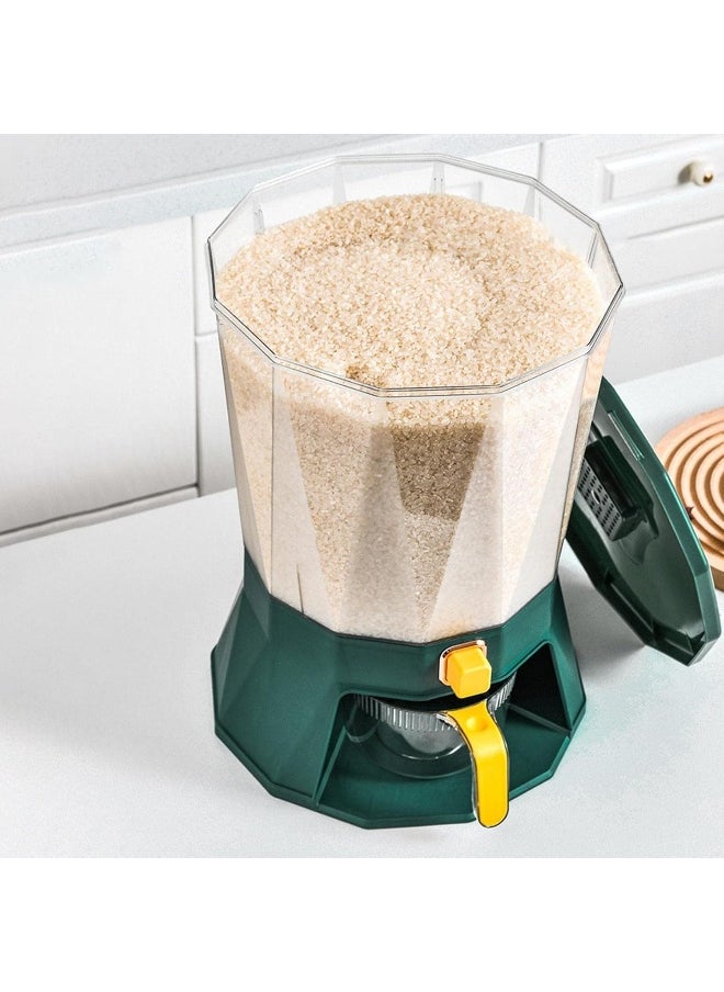 Generic - 4 Grid Rice Dispenser, Cereal Containers Storage Airtight | Easy Press Rotating Rice Container Grain Bucket with Measuring Cup, Large Storage Box for Laundry Scent - Image 1