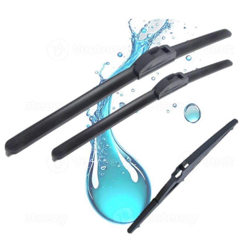 AutoClean Frameless/Soft Wiper Blade + Rear Blade For Maruti Vitara Brezza (pack of 3 pec) - Image 1