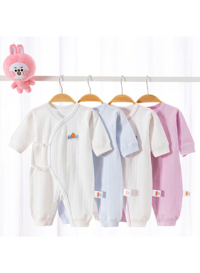 Babyprints Babyprints Baby Romper 2-pack, Infant Long-sleeve Pure Cotton Loungewear, Belly-protecting Bodysuit, Soft Onesie, Purple, Size 66  - Image 1