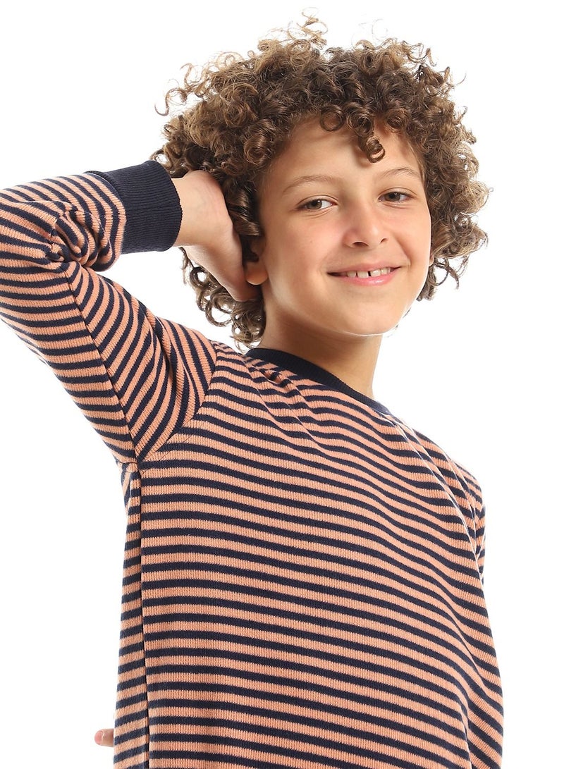 Caesar Boys' striped crew neck sweatshirt - Image 4