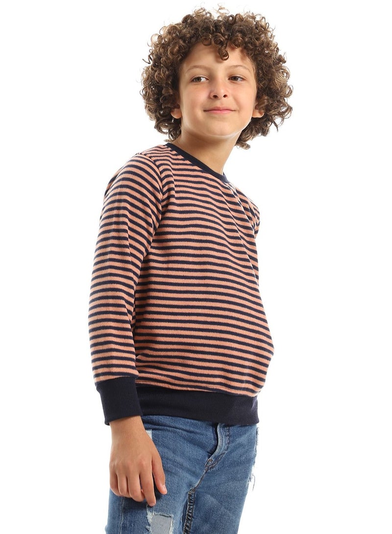 Caesar Boys' striped crew neck sweatshirt - Image 2