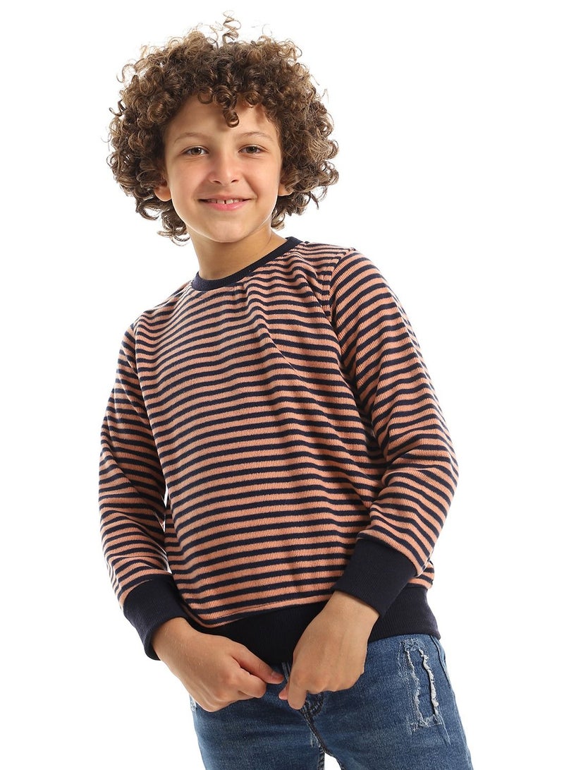 Caesar Boys' striped crew neck sweatshirt - Image 1