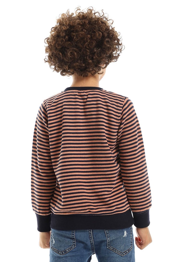 Caesar Boys' striped crew neck sweatshirt - Image 3