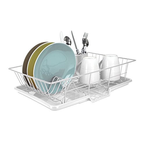 Home Basics Home Basics 3-Piece Dish Drainer Set, White  - Image 1