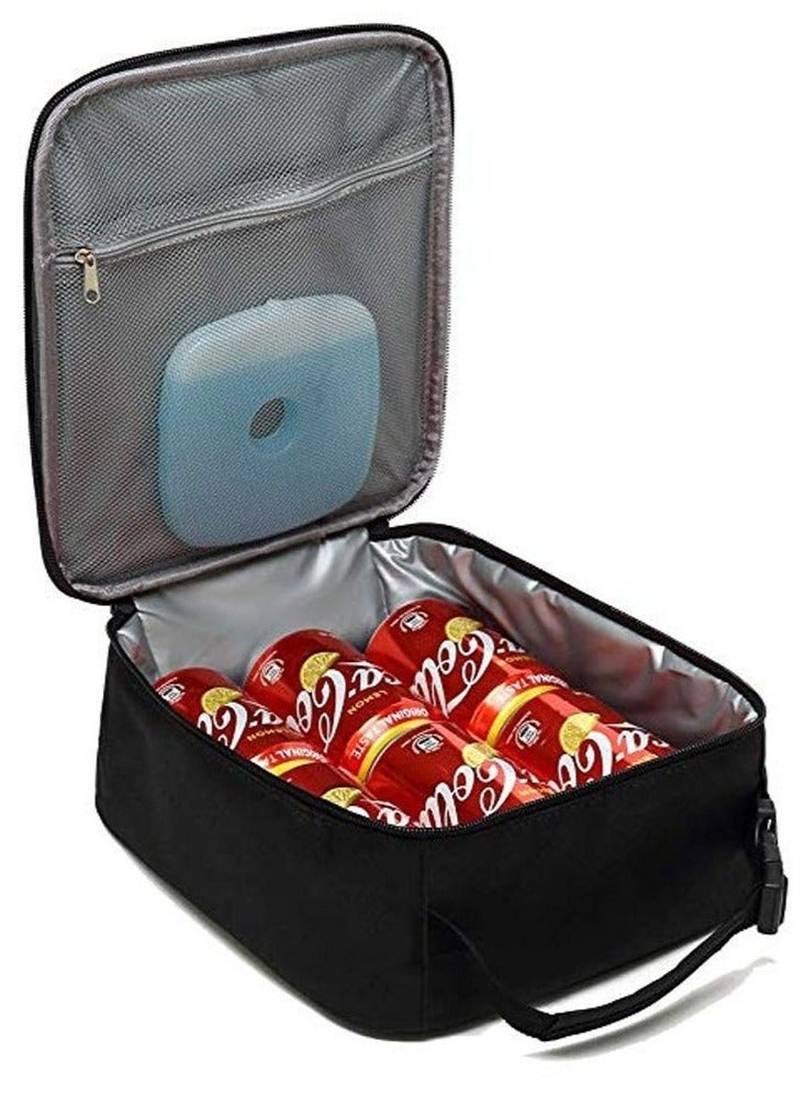 viola Insulated Lunch Bag, Cooler Bag, 6L Lunch Bag for Men and Women, Suitable for Office, Kids School, Adults Work, Picnic, Travel, College, Premium Lunch Bag (Black) - Image 4
