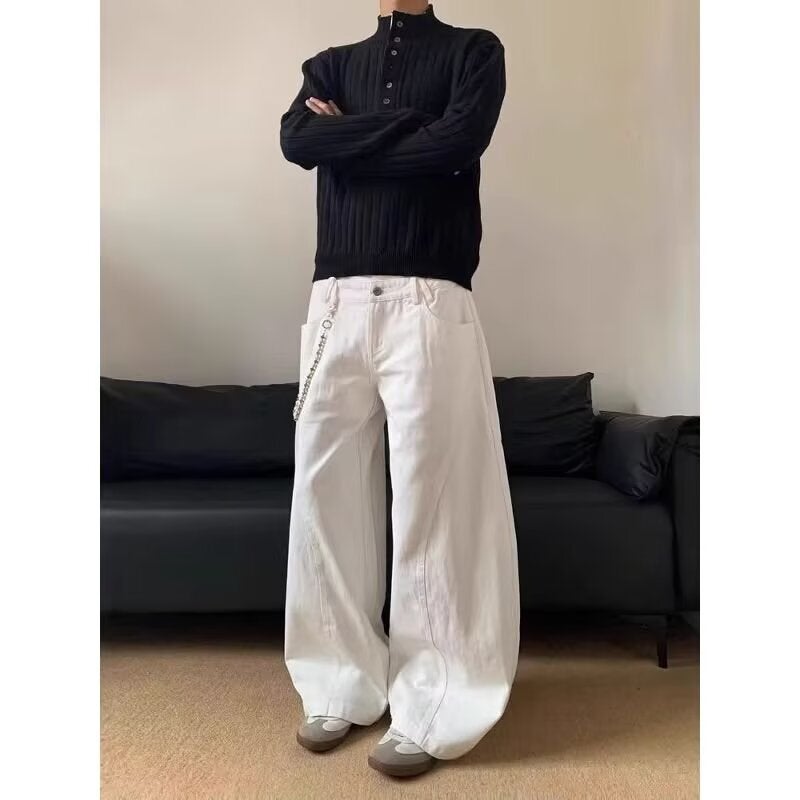 Unisex Classic Denim Jeans Loose Fit Daily Outdoor Wear - Image 1