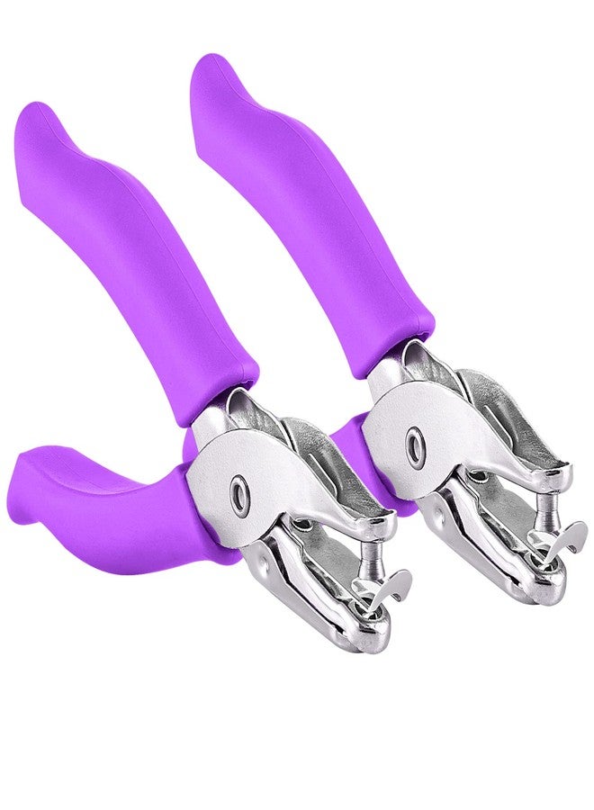 Enday Single Hole Punch Metal Purple, 1/4” Hole Puncher with Soft Grip Handles for Paper and Crafts Round Circle Shape, for Kids and Adults, Also Available in Green, Pink, Red, Blue, Grey, 2 Pc – by Enday - Image 1