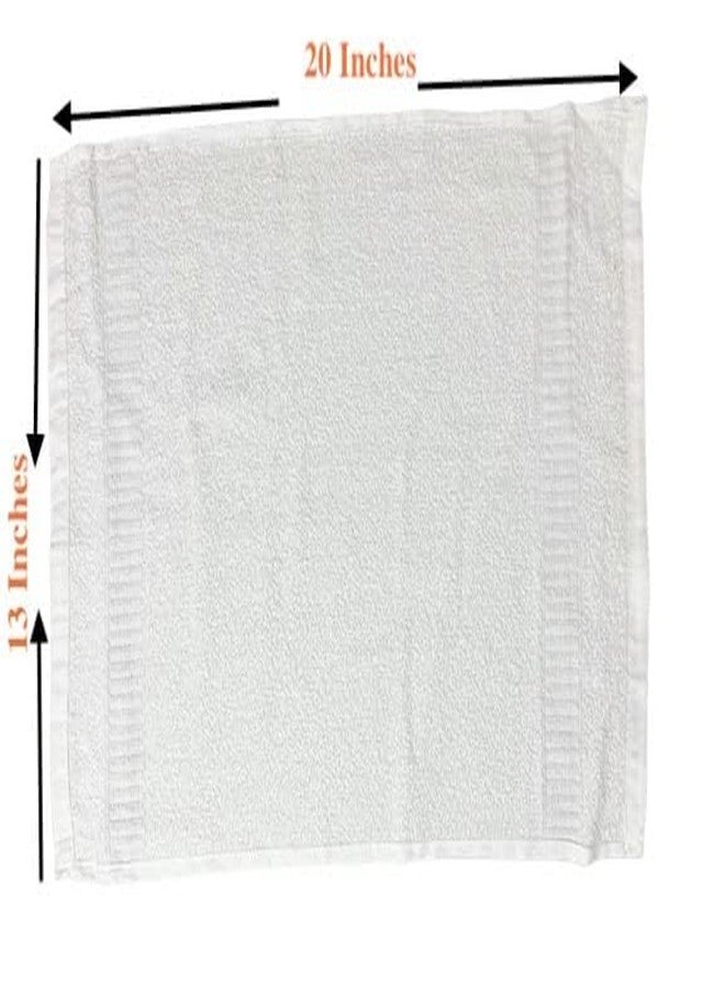 cottontail Cotton Hand Towels (13" X 20" Inches) Set - Ultra-Soft & Absorbent Wash Basin Wipe Napkins for Bathroom Kitchen Hotel - White Small Towel for Face Hair Gym Spa, Pack of 6 - Image 3