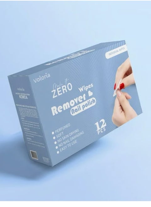 Voloria Single Wipe Nail Polish Remover 12 Pieces with Lemon Oil Extract