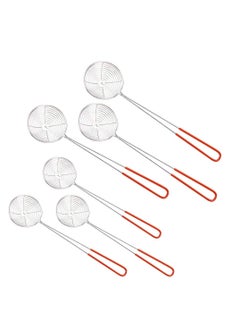 6 PCS Strainer Skimmer Ladle Silicone Handle Wire Skimmer Spoon Stainless Steel Sieve Set Hot Pot Strainer for Cooking and Frying