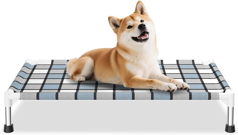 Caghash Elevated Outdoor Raised Dog Bed Outdoor Dogs Bed Lifted Pet Bed Dog Cot for Medium Pet Taste Life, Start with A Pet Bed 34'' x 20'' x 5'' - Image 1