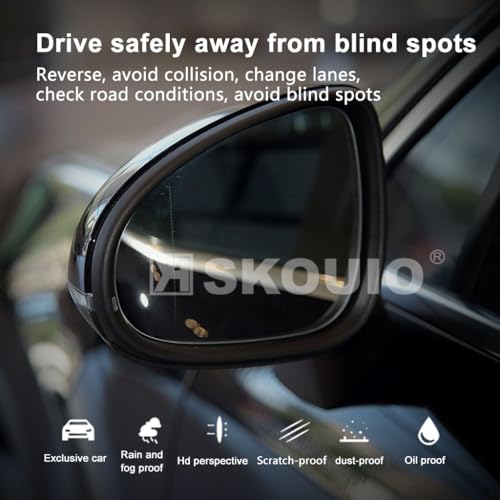 SKOUIO Driver Side Mirror Replacement Glass for Volkswagen VW Touareg 2011-2017,Backing Plate Power Heated Left Side View Mirror Glass for Volkswagen VW Touareg 2011 2012 2013 2014 2015 2016 2017 - Image 4