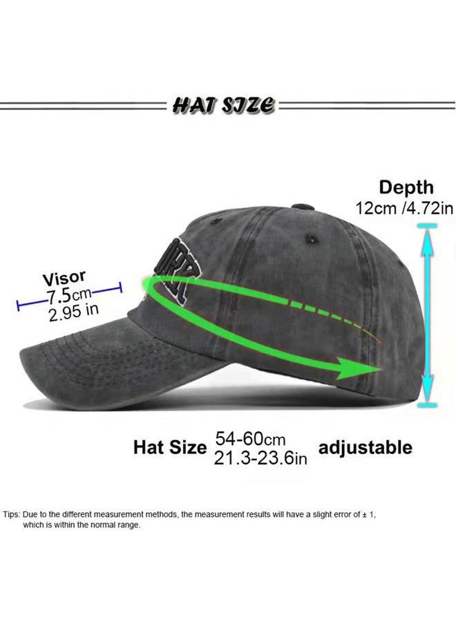 Eohak Baseball Hat New-York Distressed-Adjustable-Strapback - Washed Twill Dad Hat Unisex Black, Black, One size - Image 4