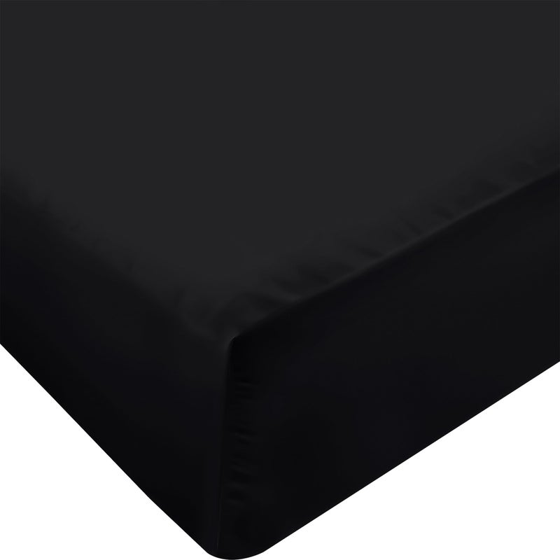 Utopia Bedding Full Fitted Sheet  Bottom Sheet  Deep Pocket  Soft Microfiber  Shrinkage and Fade Resistant  Easy Care 1 Fitted Sheet Only Black