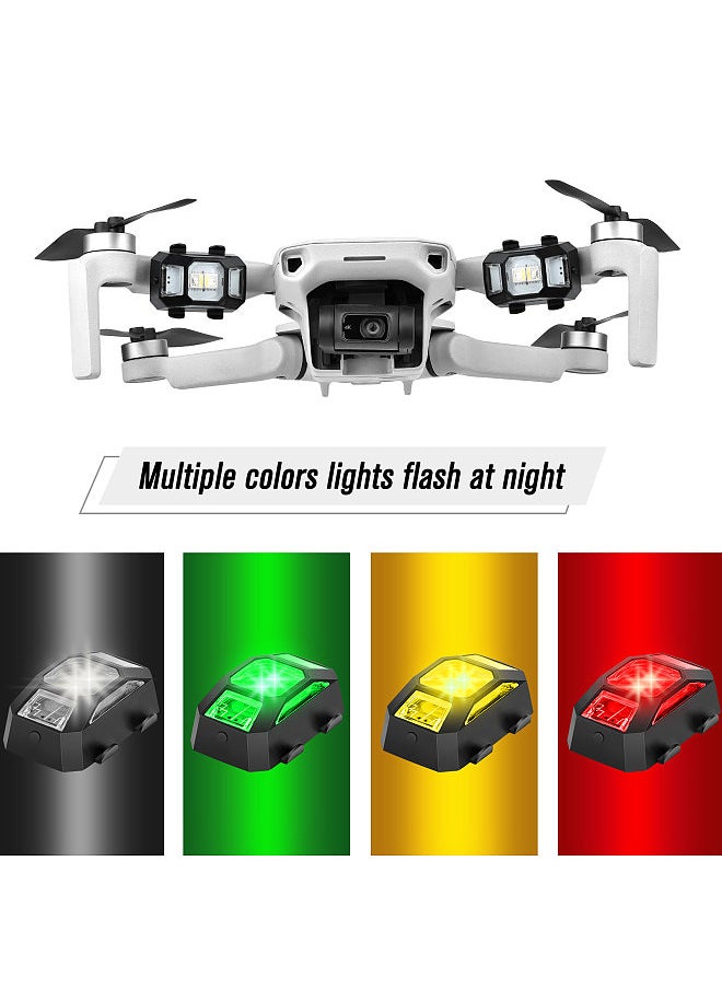 Drone Strobe Lights Signal Warning Light White/Red/Green/Yellow Lights Flashing High Brightness Easy Installation Built-in Rechargeable Battery Replacement for DJI Mavic Mini 2/ Mavic Air 2/ FPV